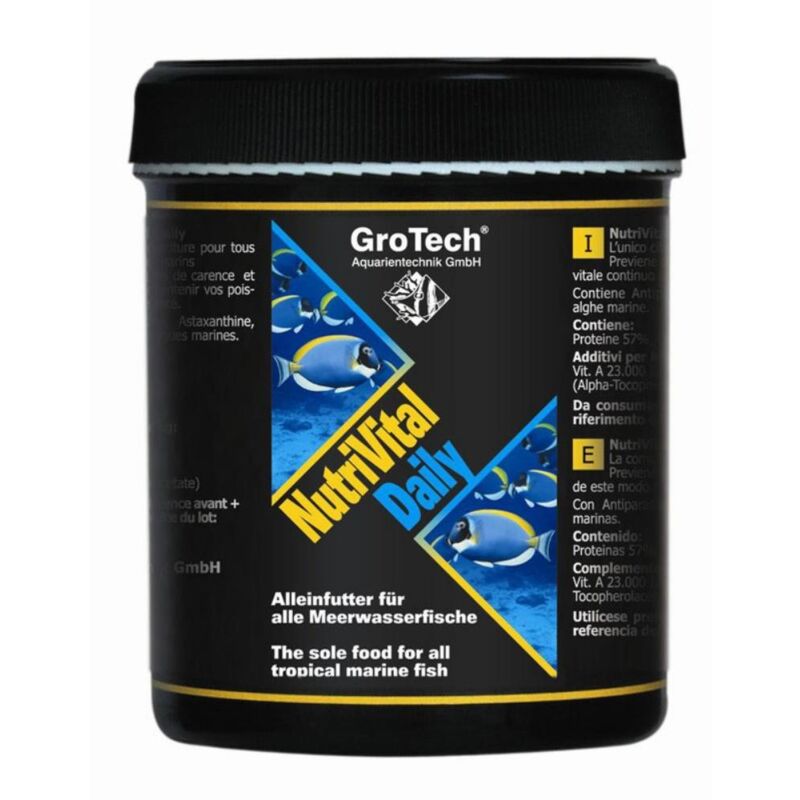 foto del prodotto aquaforest grotech nutrivital daily 2 6mm 325 cibo granulare per pesci marini