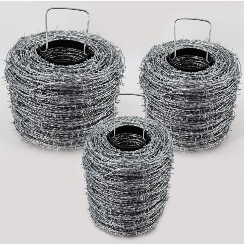 foto del prodotto aquagart 1000m filo spinato zincato 1,6 1,7mm per rete di protezione da animali selvatici, rete per zona boschiva, rete annodata