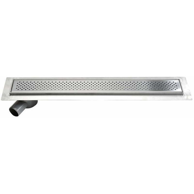 foto del prodotto aqualine canaline canalina di scarico con griglia 86x14x9 cm, acciaio inox 2705 90