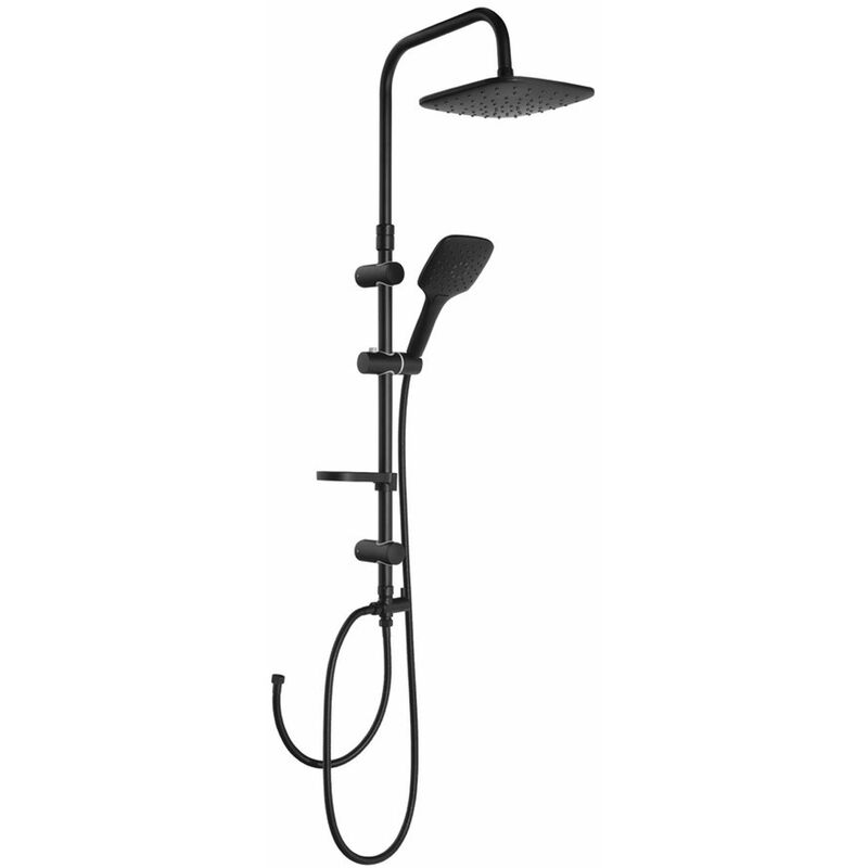 foto del prodotto aqualine docce set doccia kera senza miscelatore, 22x22 cm, 3 getti, nero opaco sl435