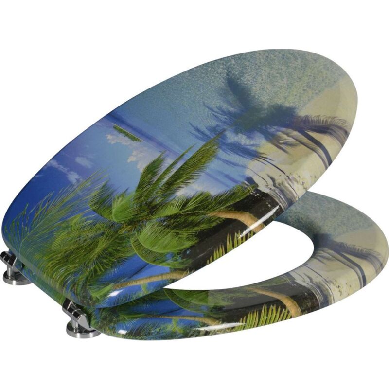 foto del prodotto aqualine funny sedile del water con stampa di palme hy s351