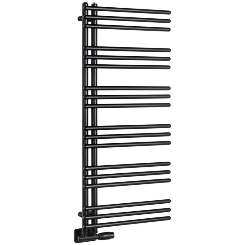 foto del prodotto aqualine poseidon scaldasalviette 114x45 cm, 379 w, nero ps411b