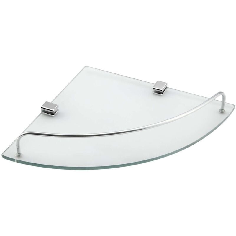 foto del prodotto aqualine rumba mensola angolare in vetro 25x25 cm, cromo vetro trasparente rb115