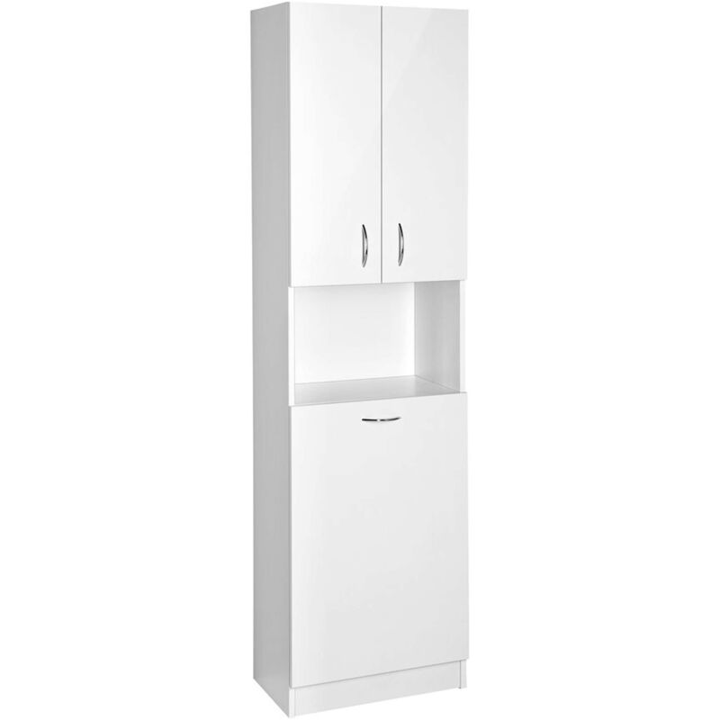 foto del prodotto aqualine simplex eco armadio con cestino 50x180x30 cm, bianco opaco sime510
