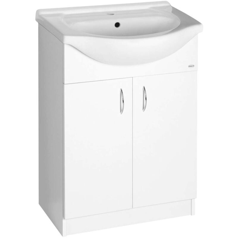 foto del prodotto aqualine simplex eco mobile lavabo con lavabo 63x84x31 cm, bianco opaco sime650