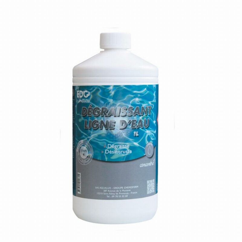 foto del prodotto aqualux pulitore della linea d acqua per piscine e spa, azione sgrassante, flacone da 1l, edg 200081