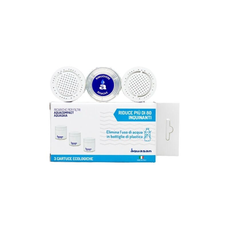 foto del prodotto aquasan filtro cartuccia di ricambio aquacompact kit 3 filtri 3000 litri