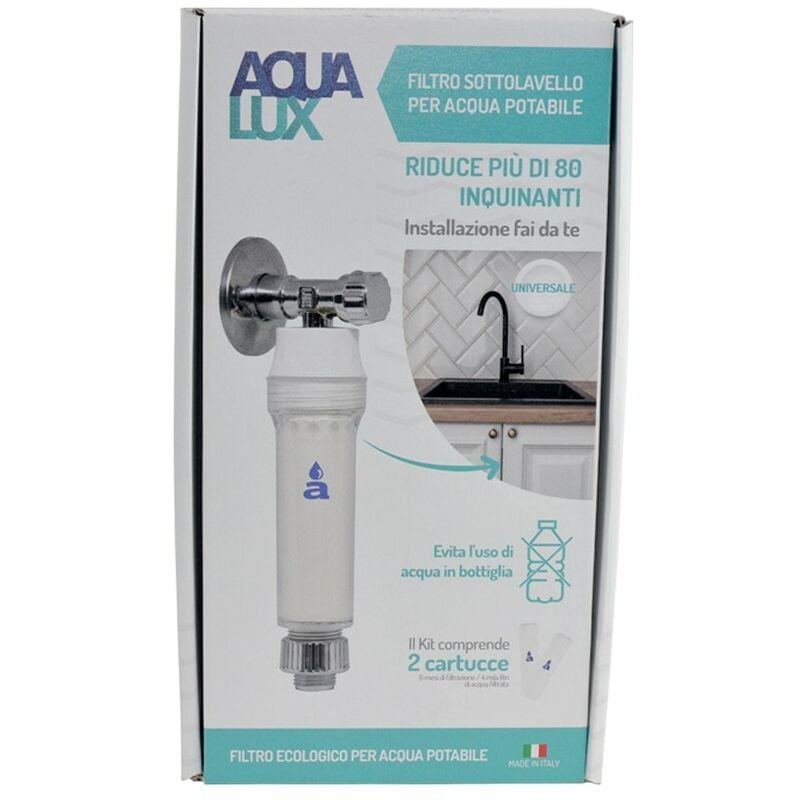 foto del prodotto aquasan filtro sottolavello aqualux con sistema brevettato in argento 999 universale