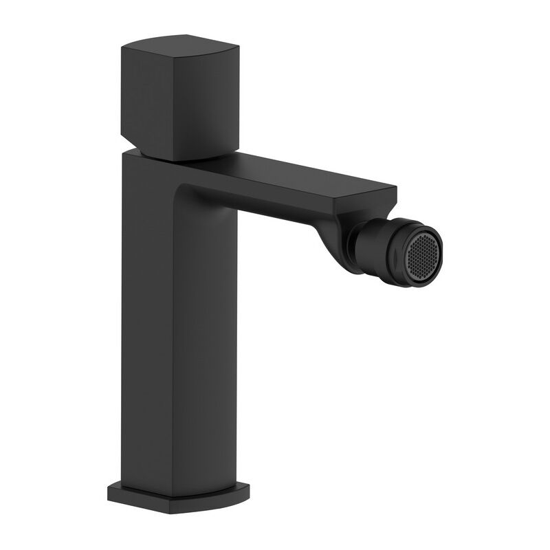 foto del prodotto aquasanit miscelatore bidet nero opaco con risparmio acqua e piletta click clack serie marte