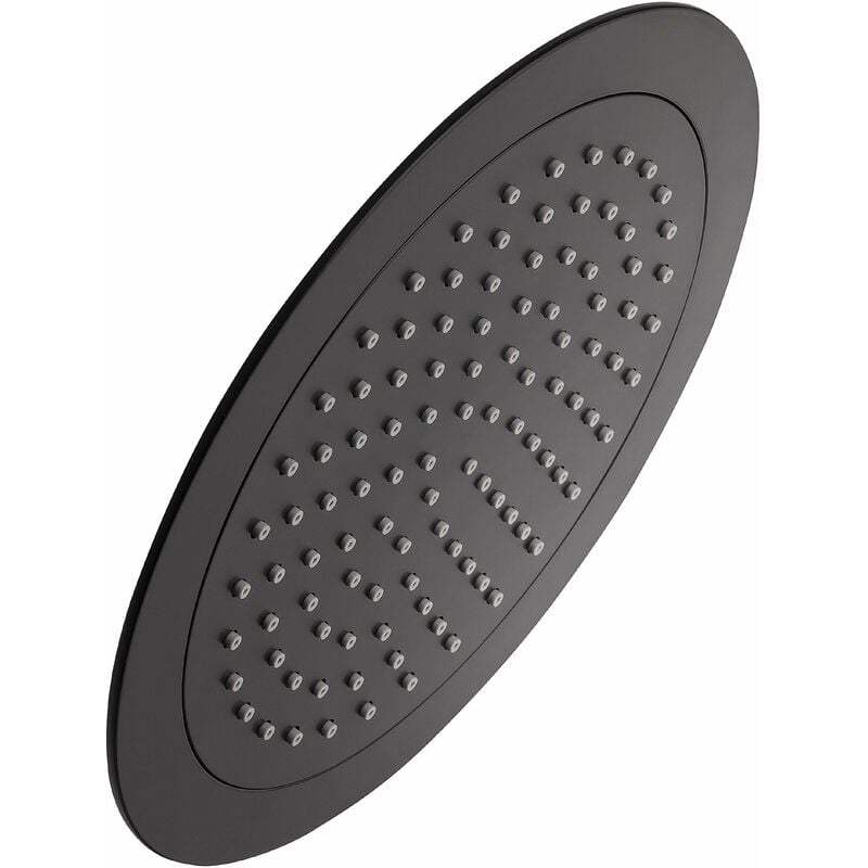 foto del prodotto aquasu bacila soffione doccia a 1 getto, rotondo, diametro 24 cm, con giunto sferico, gommini anticalcare, filettatura standard 1 2 , doccia a