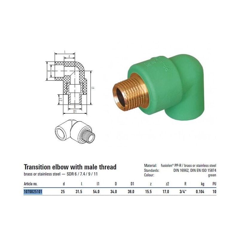 foto del prodotto aquatherm raccordo a t con attacco filettato f 20mm per 1 2 1070025101
