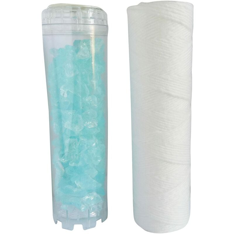 foto del prodotto aquawater 105010 performance kit set di 2 cartucce 1 filtro a spirale e 1 per filtrare le impurit dell acqua. per vasca standard da 10 