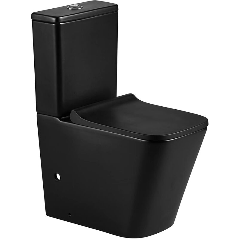 foto del prodotto aquore btw pisa wc compatto 7 anni di garanzia colore nero opaco 340x605x810mm