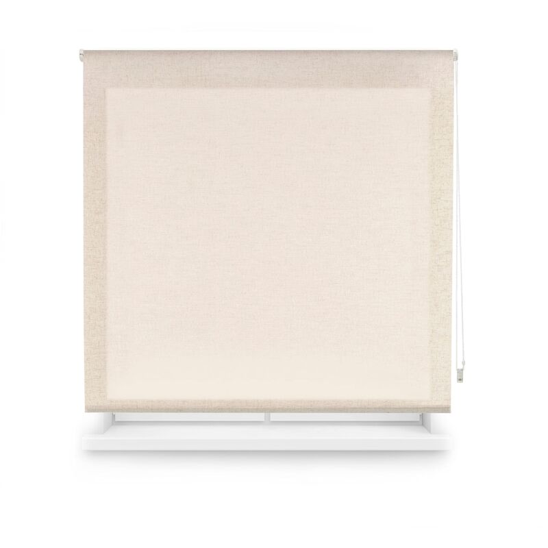 foto del prodotto ara tenda a rullo traslucida tinta unita lino, 100 x 200 cm larghezza x altezza dimensioni del tessuto 97 x 195 cm tenda per interne blindecor