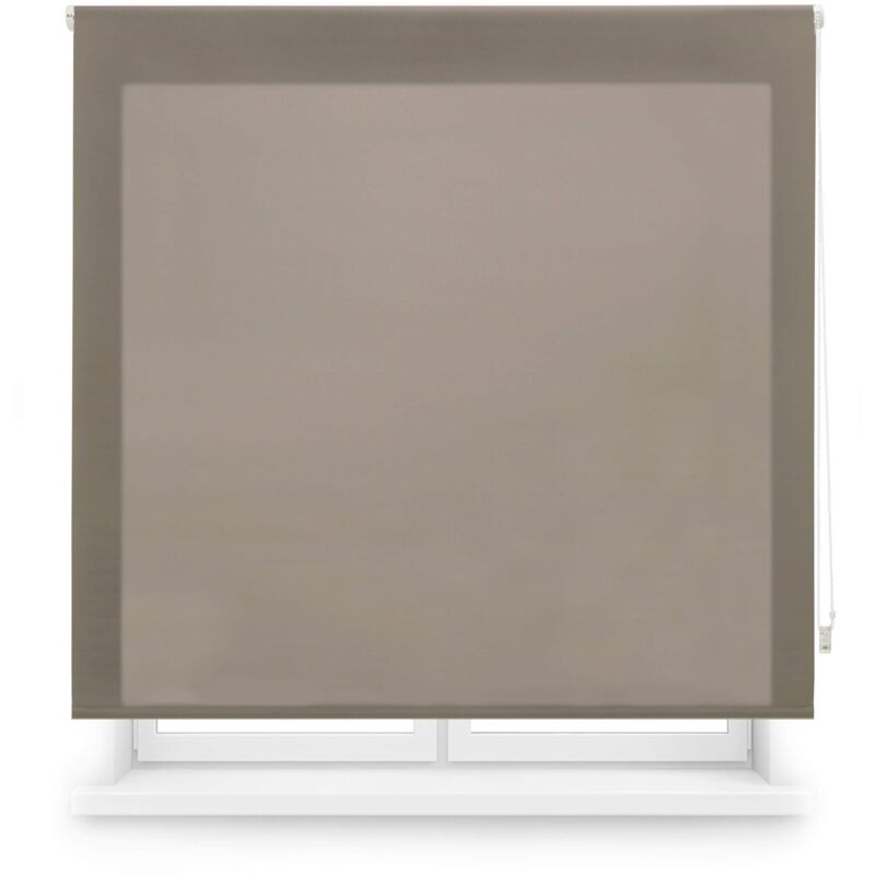 foto del prodotto ara tenda a rullo traslucida tinta unita marrone, 120 x 175 cm larghezza x altezza dimensioni del tessuto 117 x 170 cm tenda per interne