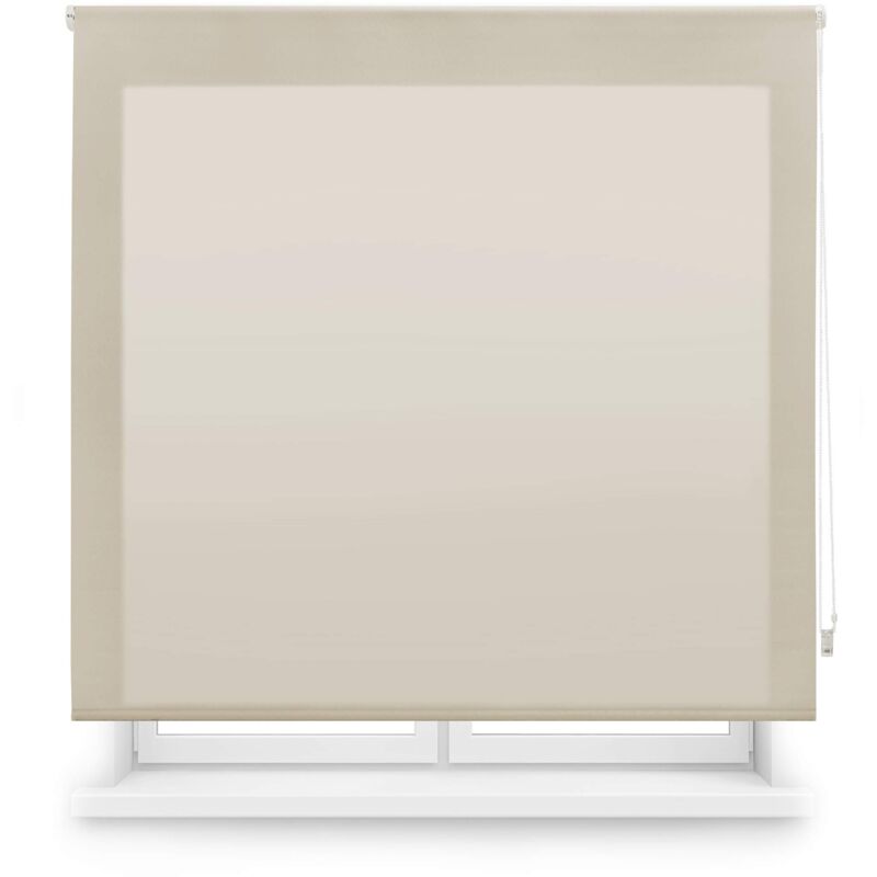 foto del prodotto ara tenda a rullo traslucida tinta unita marrone chiaro, 80 x 175 cm larghezza x altezza dimensioni del tessuto 77 x 170 cm tenda per interne