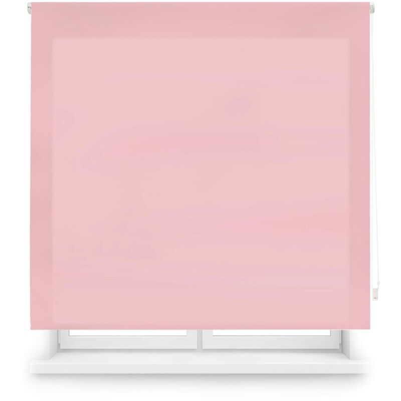 foto del prodotto ara tenda a rullo traslucida tinta unita rosa, 100 x 175 cm larghezza x altezza dimensioni del tessuto 97 x 170 cm tenda per interne blindecor