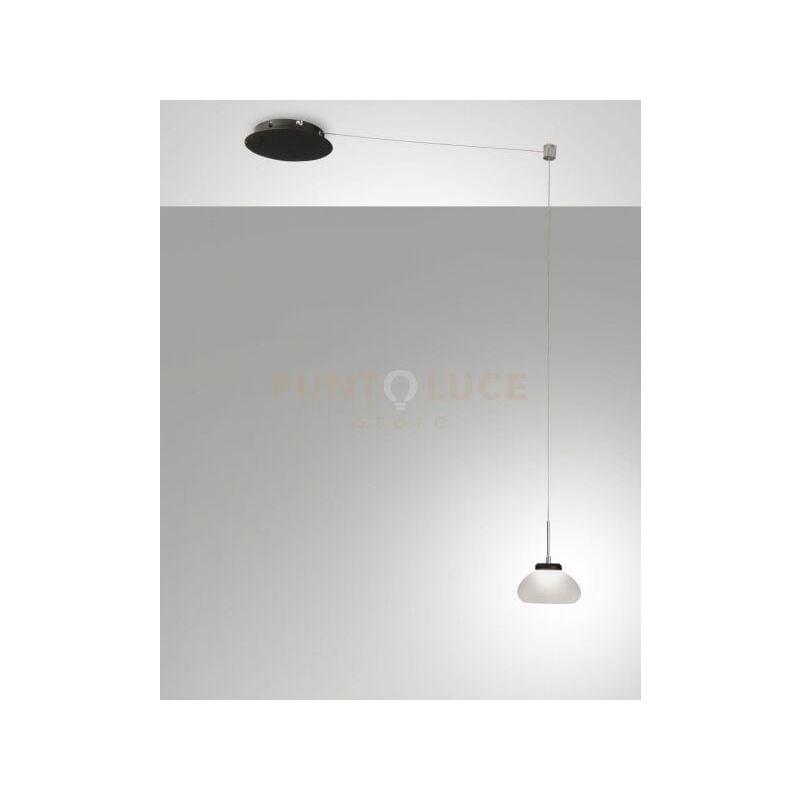 foto del prodotto arabella sospensione bianca 1 luce a led 3000k 8w 750 lm, spostabile d.14cm