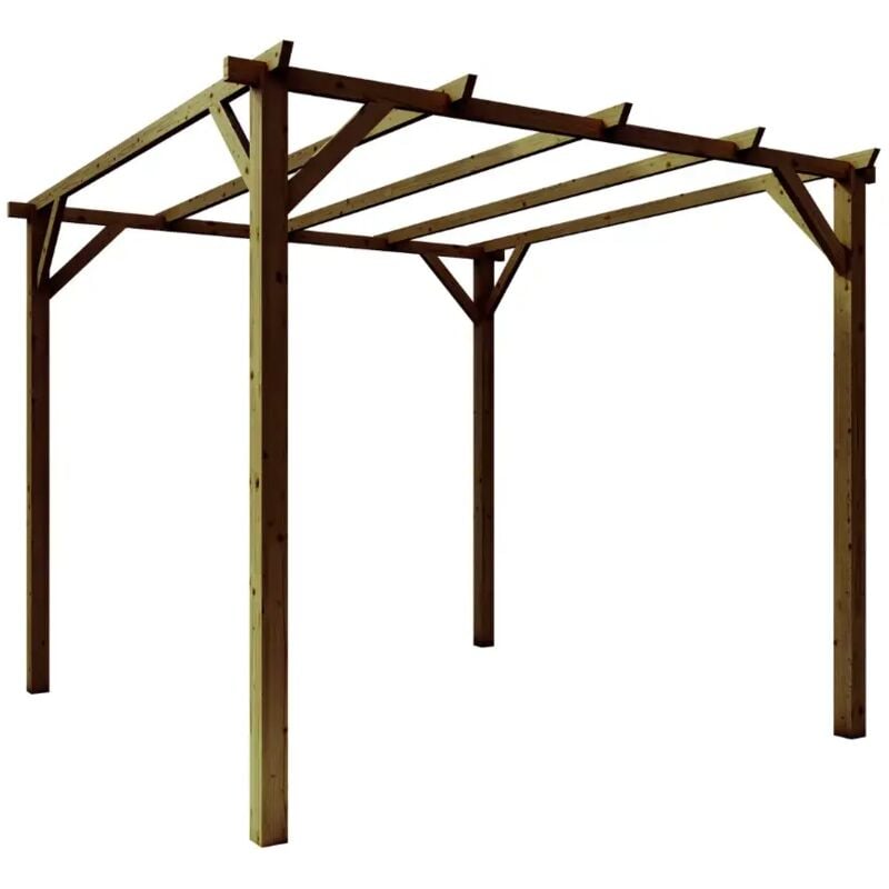 foto del prodotto arboris pergola da giardino 3x3 in legno colore noce