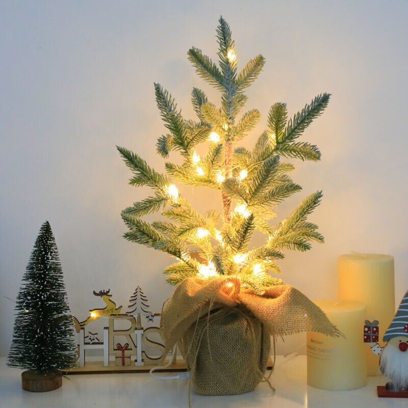 foto del prodotto arbre de no l aiguilles de pin illumin led arbre aiguilles de pin pr clair avec 36 belles lumi res de no l blanches chaudes et durables 