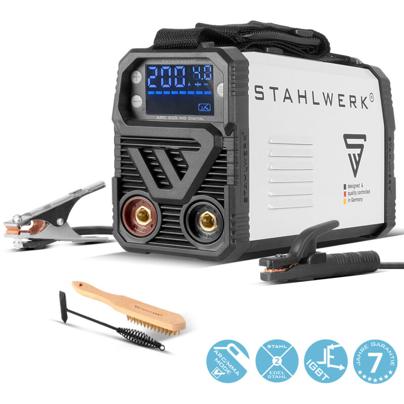 foto del prodotto arc 200 md saldatrice digitale dc mma lift tig inverter 200 ampere stahlwerk