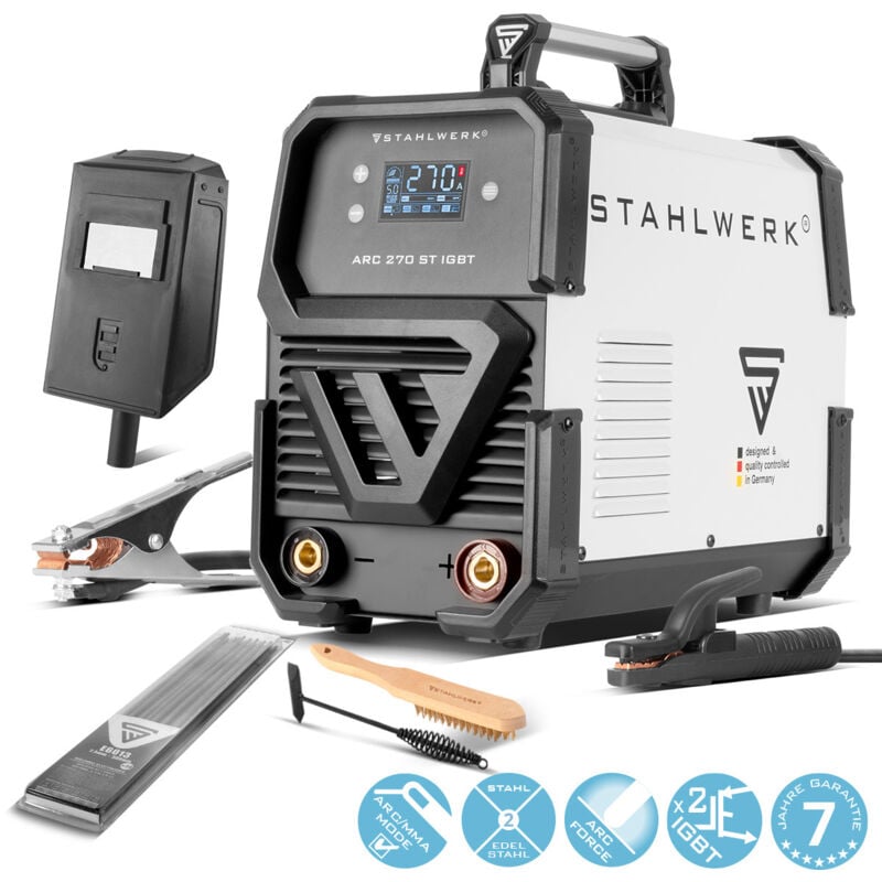 foto del prodotto arc 270 st dc mma e saldatrice manuale ad inverter con 270 a stahlwerk