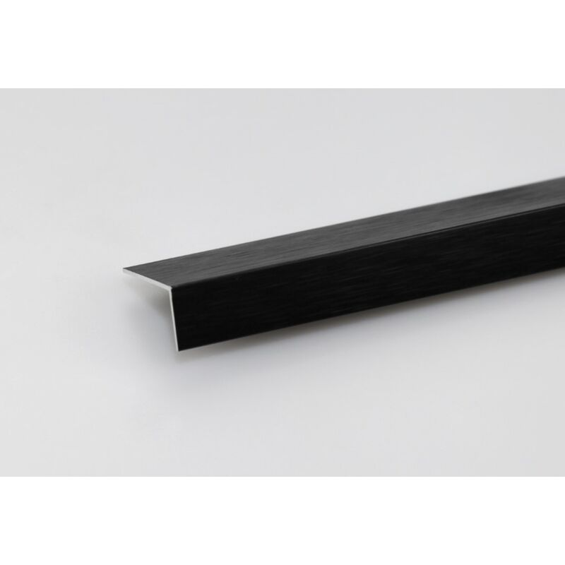 foto del prodotto arcansas profilo angolare 1 metro alluminio nero spazzolato mm 10x10x1 set 5 pezzi
