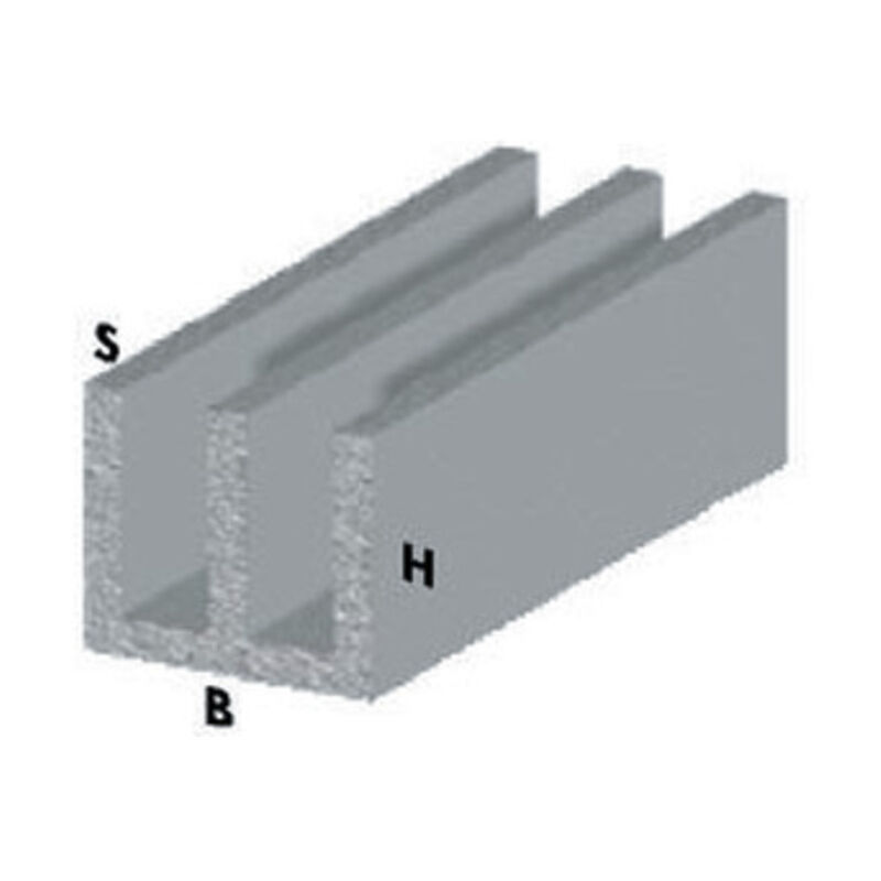foto del prodotto arcansas profilo argento h.200 canalino uu 16x12x1 . prezzo per 1 pezzo.