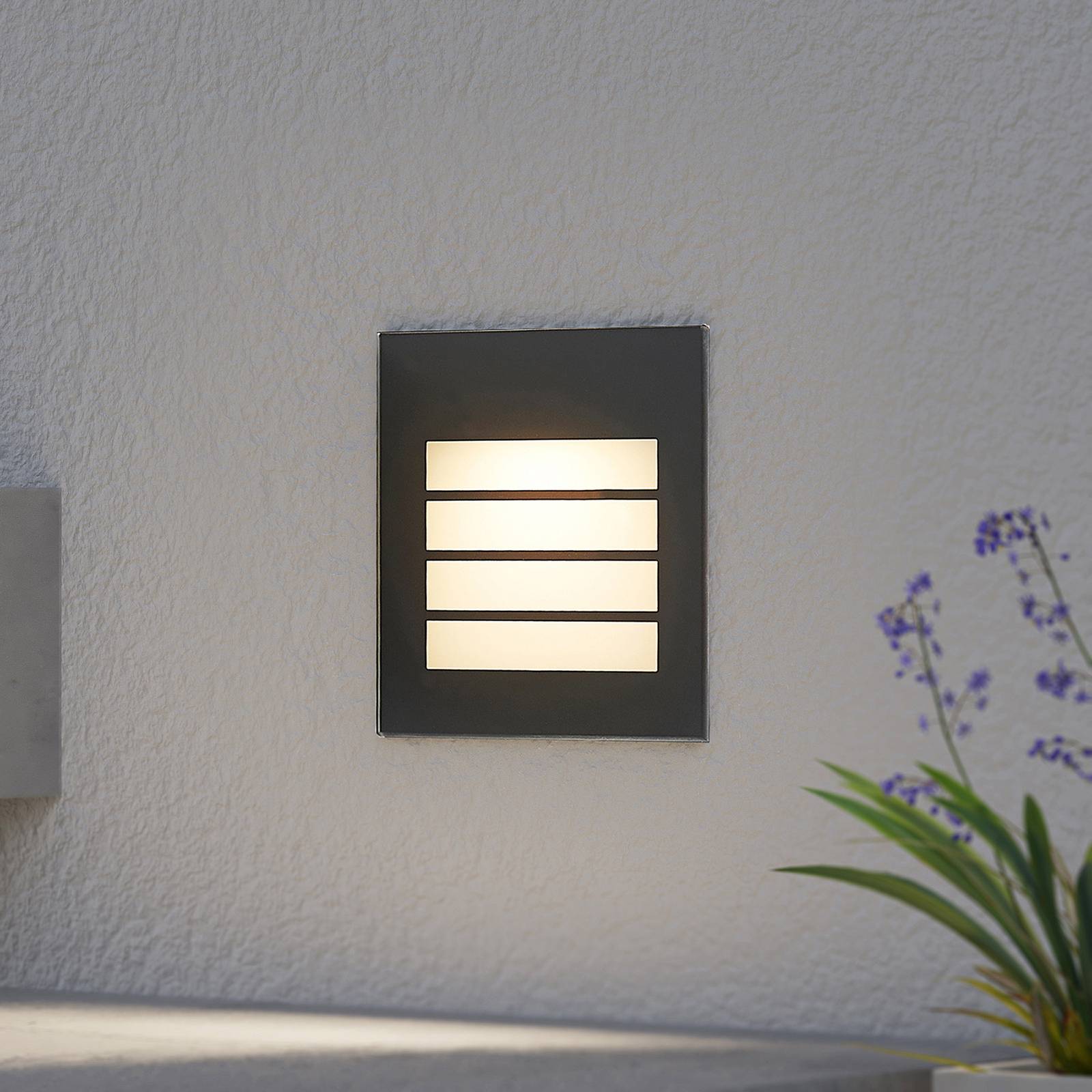 foto del prodotto arcchio applique a led da incasso zamo, a lamelle, nero, ip65
