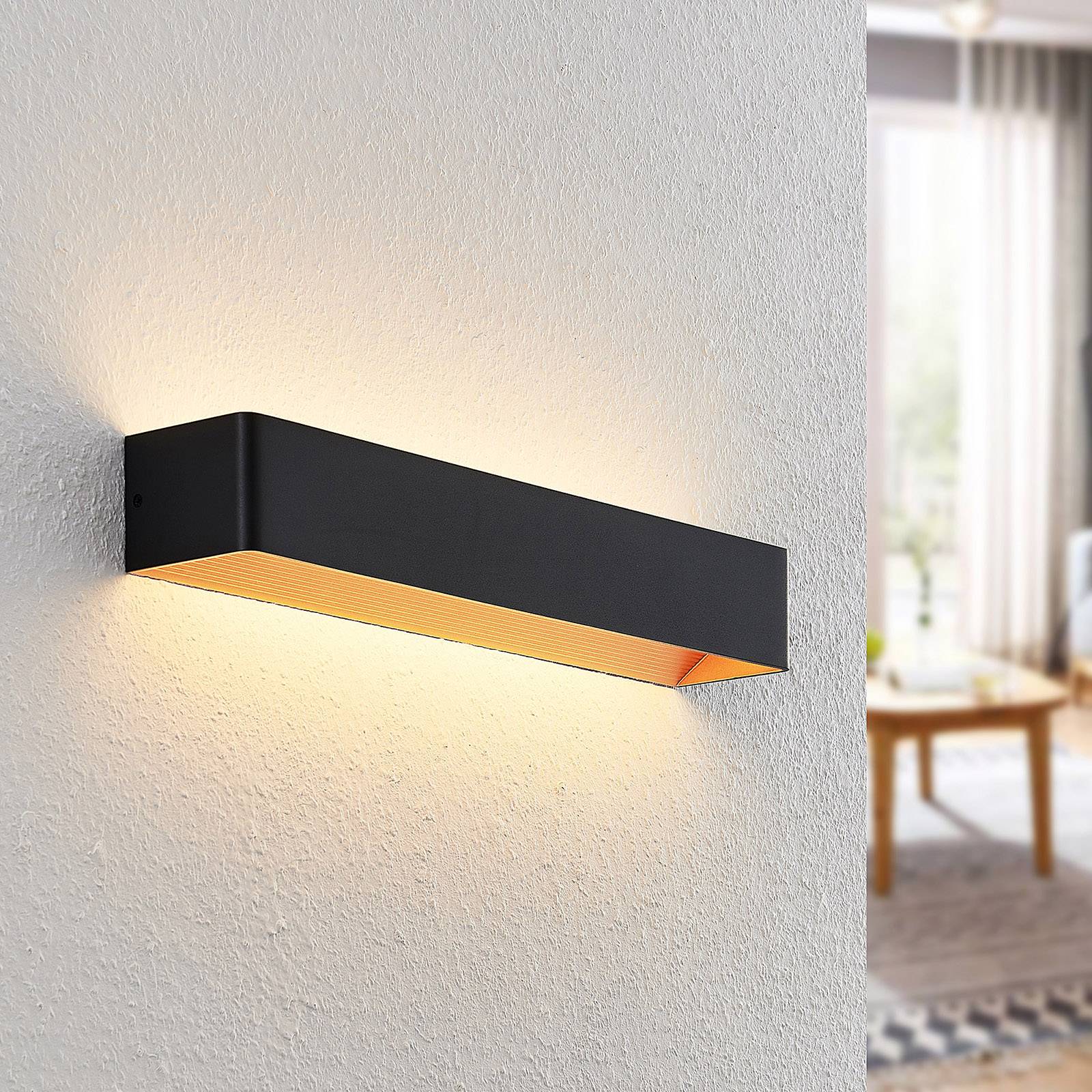 foto del prodotto arcchio applique a led karam, 53 cm, nero, metallo, up down