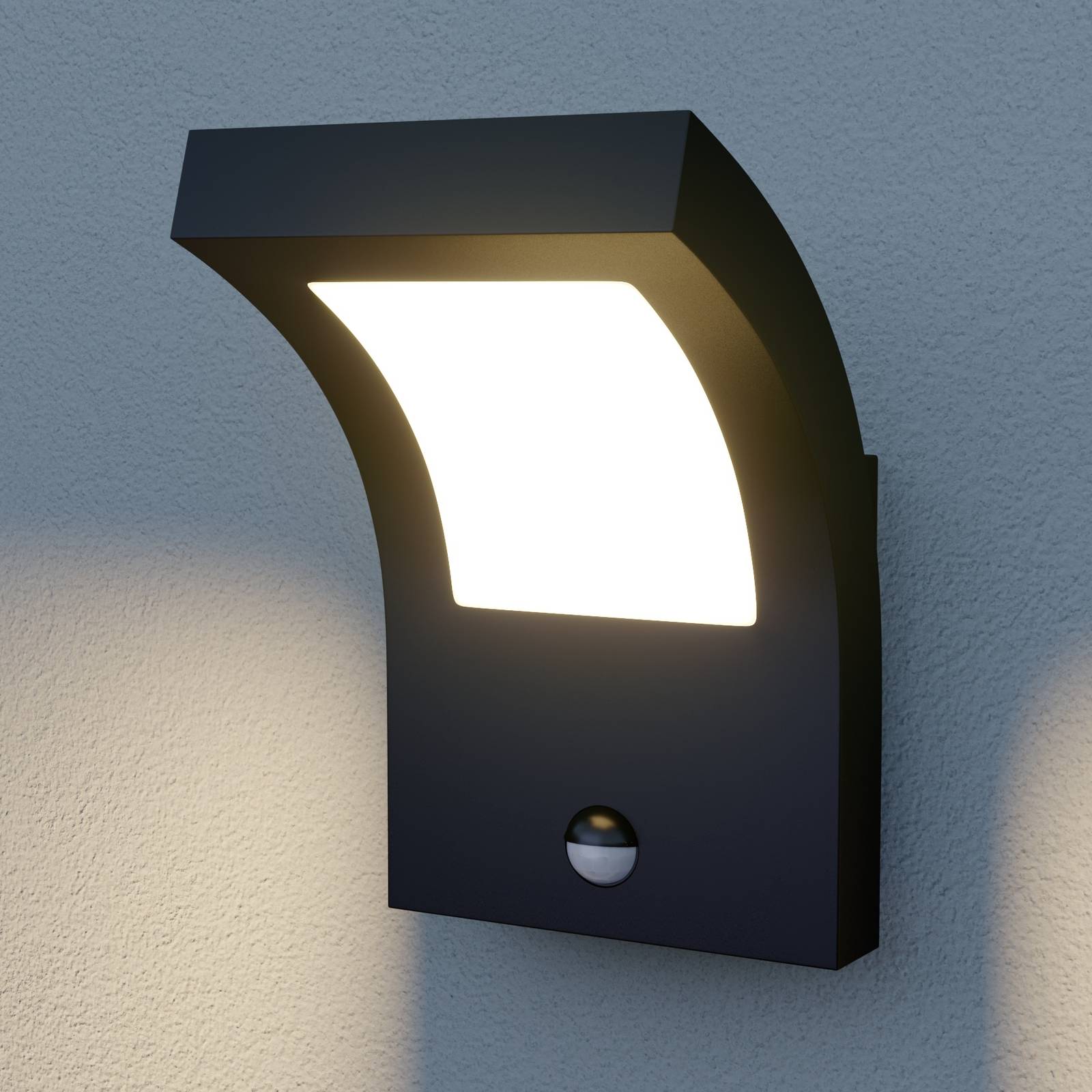 foto del prodotto arcchio applique da esterni led advik, antracite, ip54, sensore