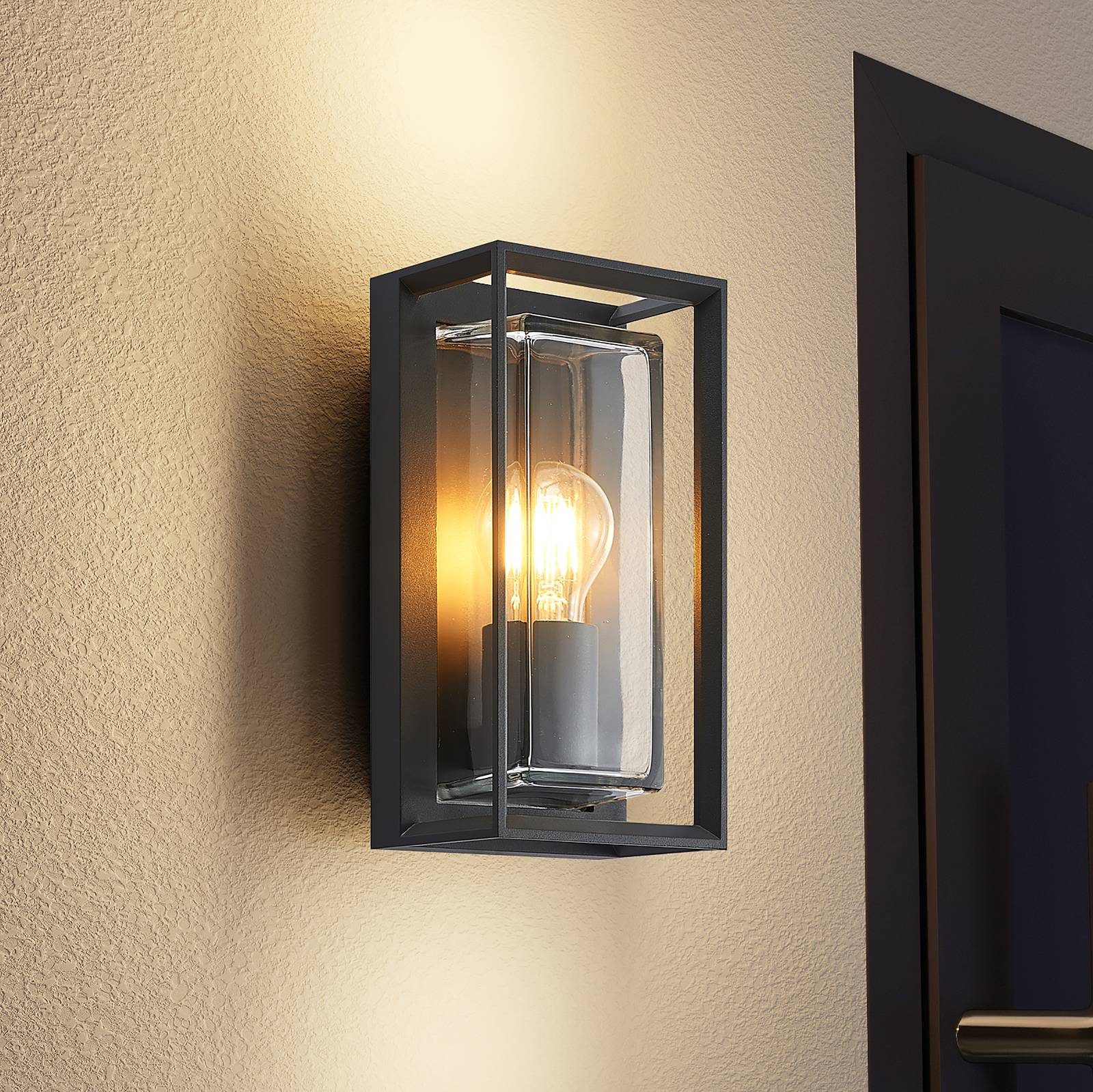 foto del prodotto arcchio applique da esterno ismera, antracite trasparente, ip65, vetro