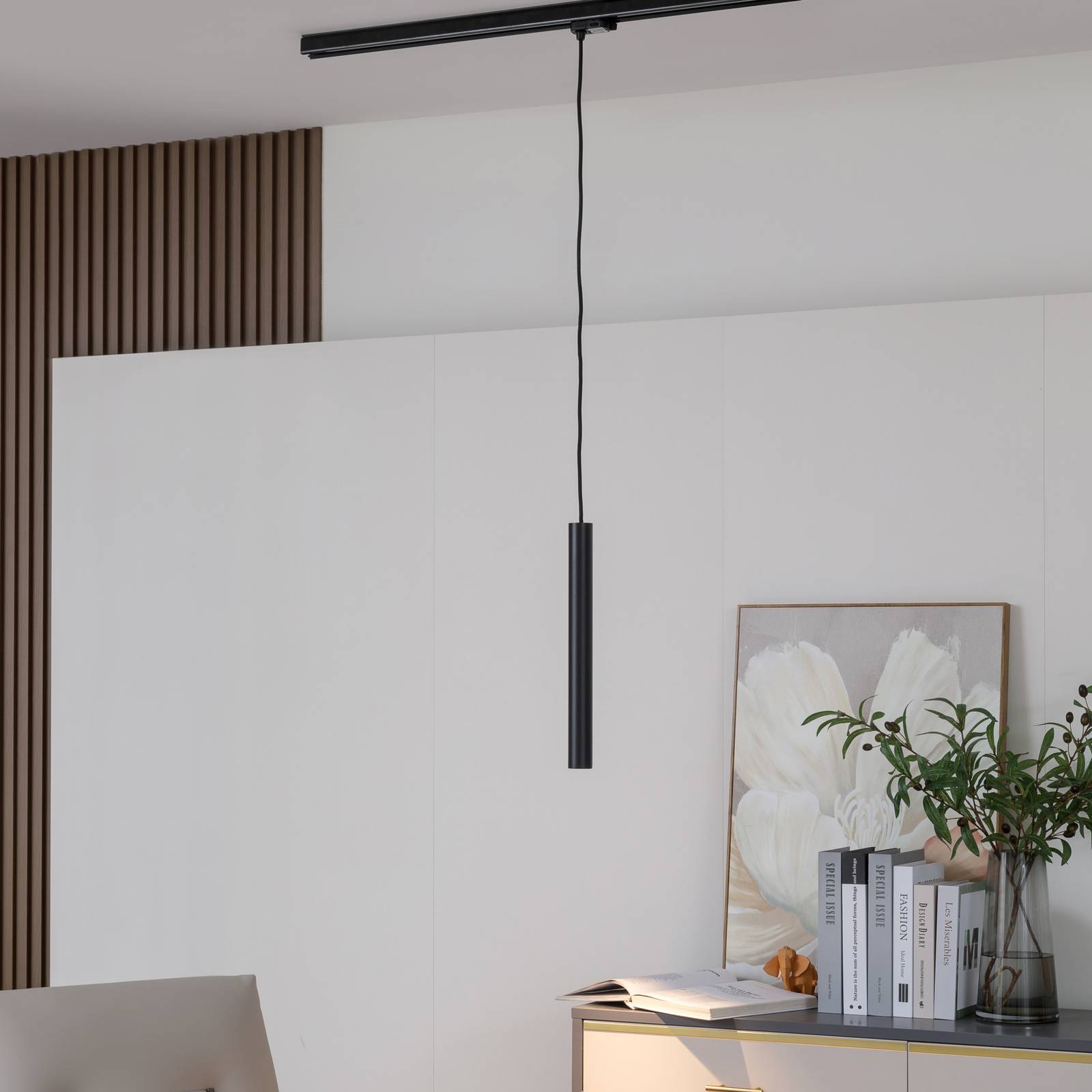 foto del prodotto arcchio ejona, sospensione led a binario nero 4 40cm