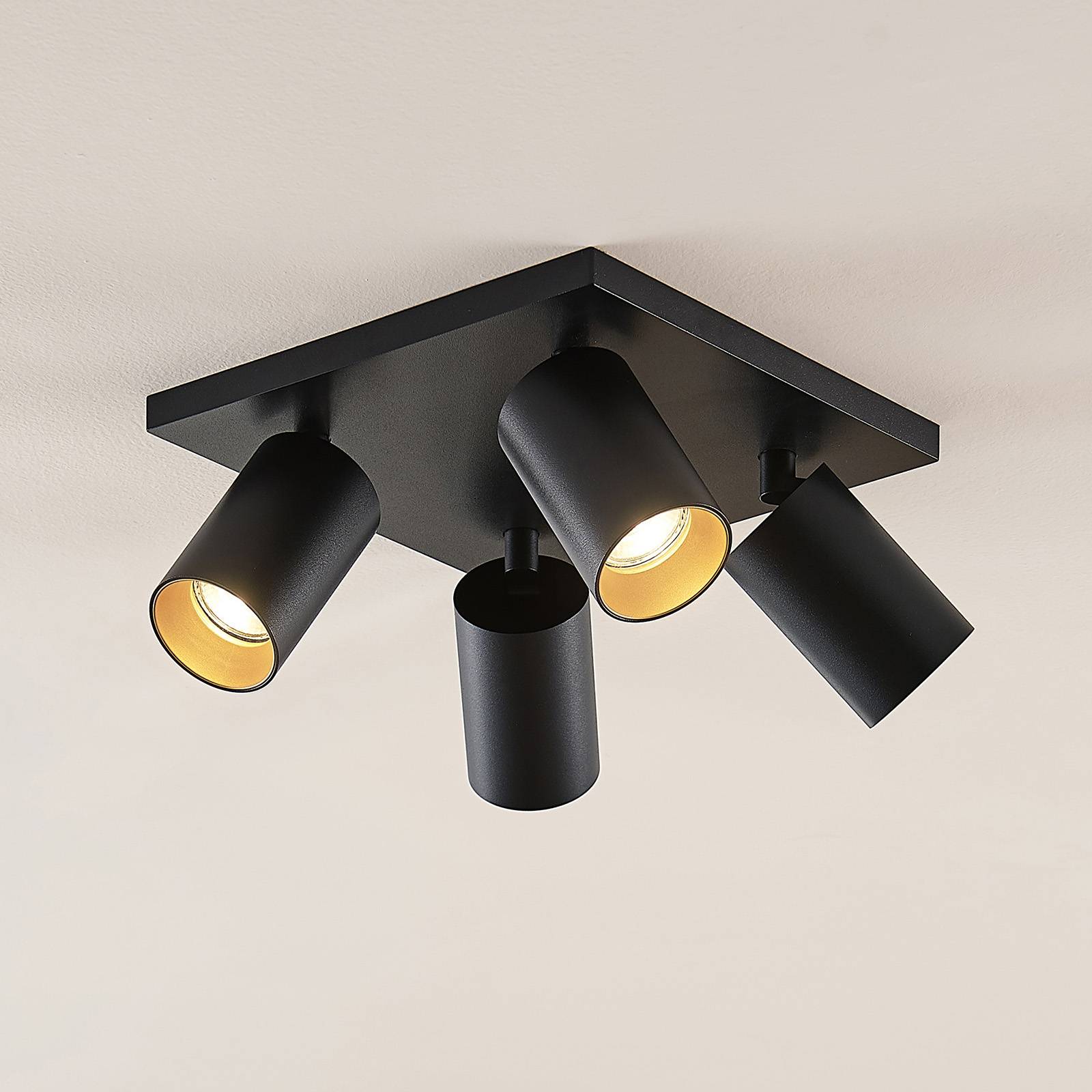 foto del prodotto arcchio faretto brinja, nero, angolare, 6 cm, a 4 luci, gu10