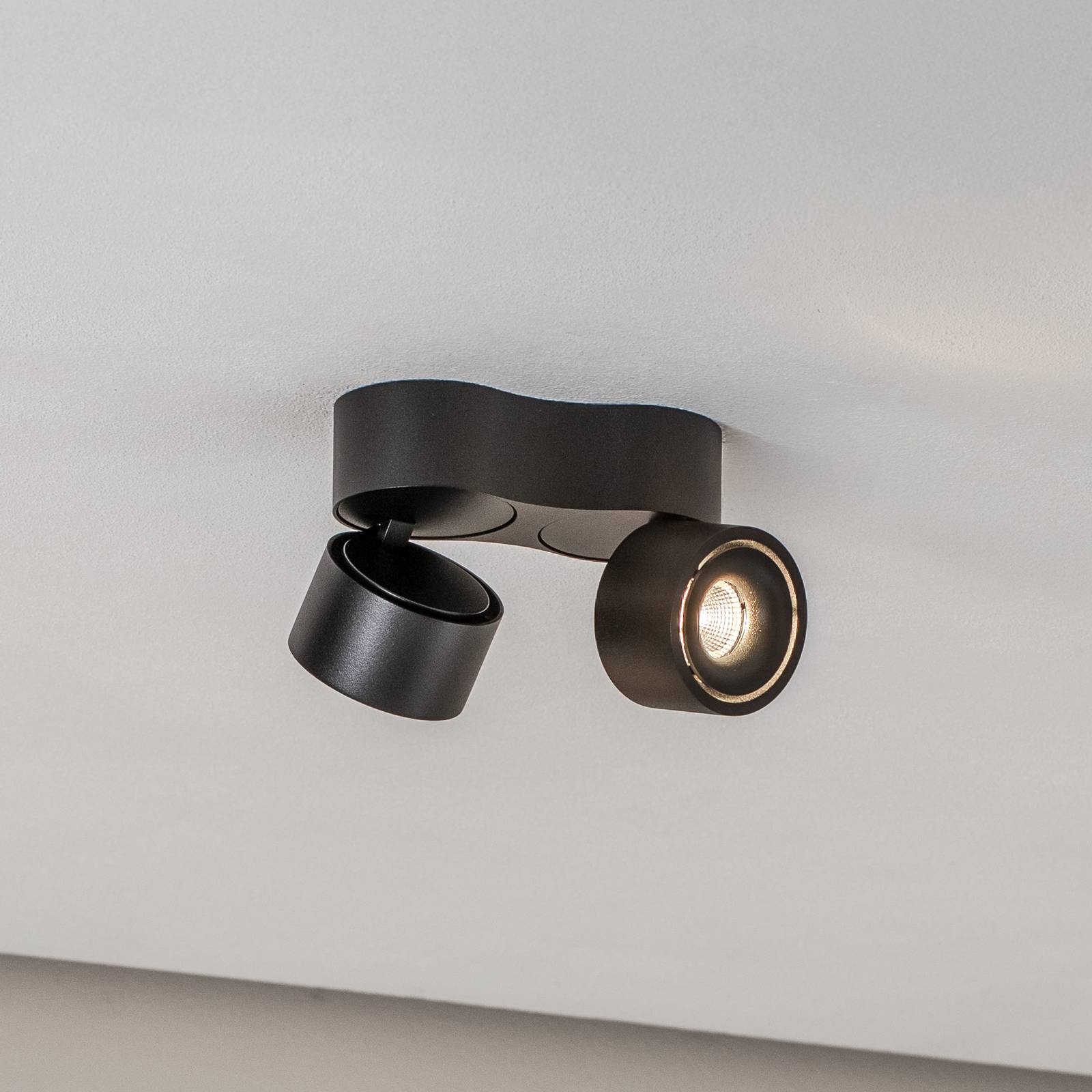 foto del prodotto arcchio faretto da soffitto led rotari, 1240lm, a 2 luci, nero
