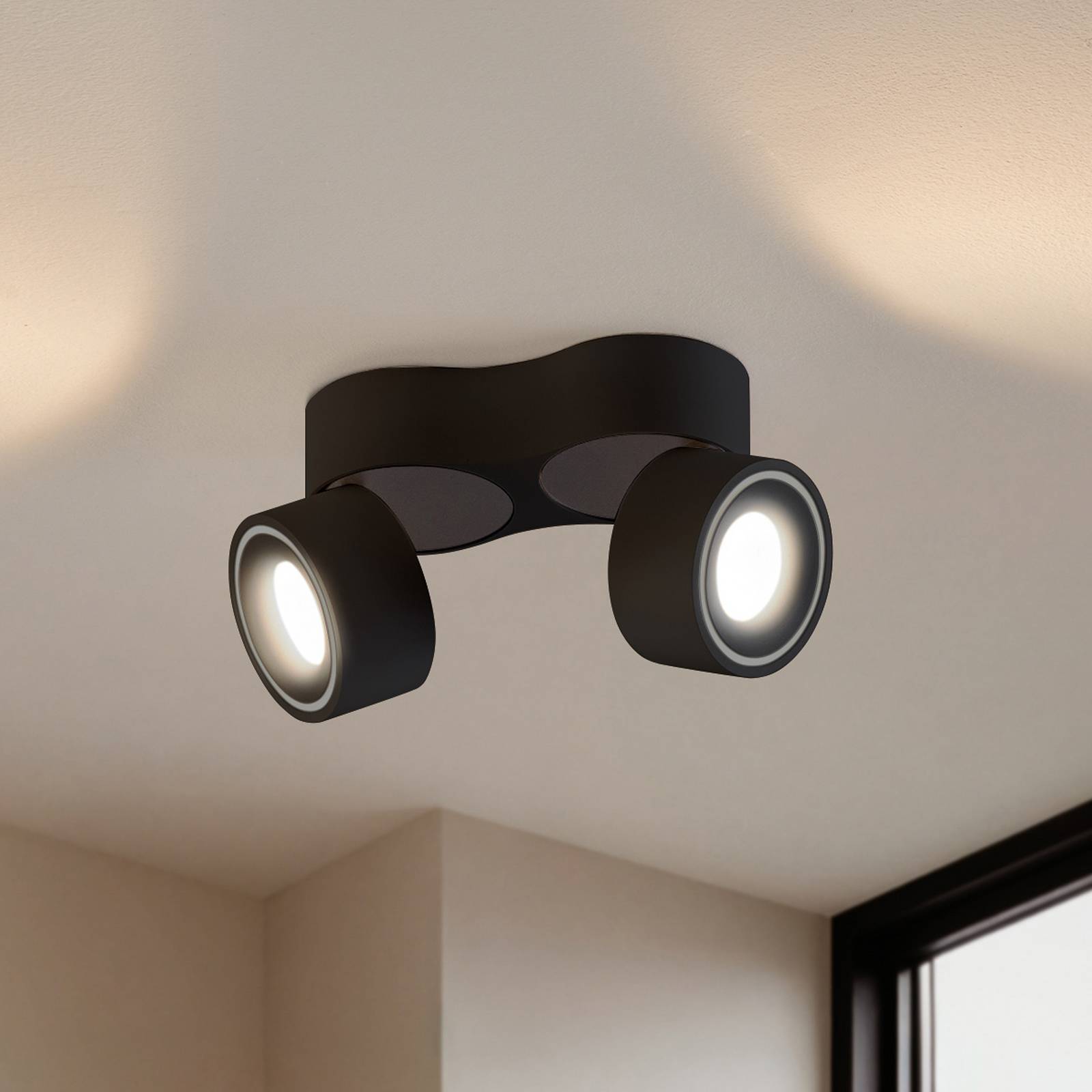 foto del prodotto arcchio faretto da soffitto led rotari, 1960lm, a 2 luci, nero