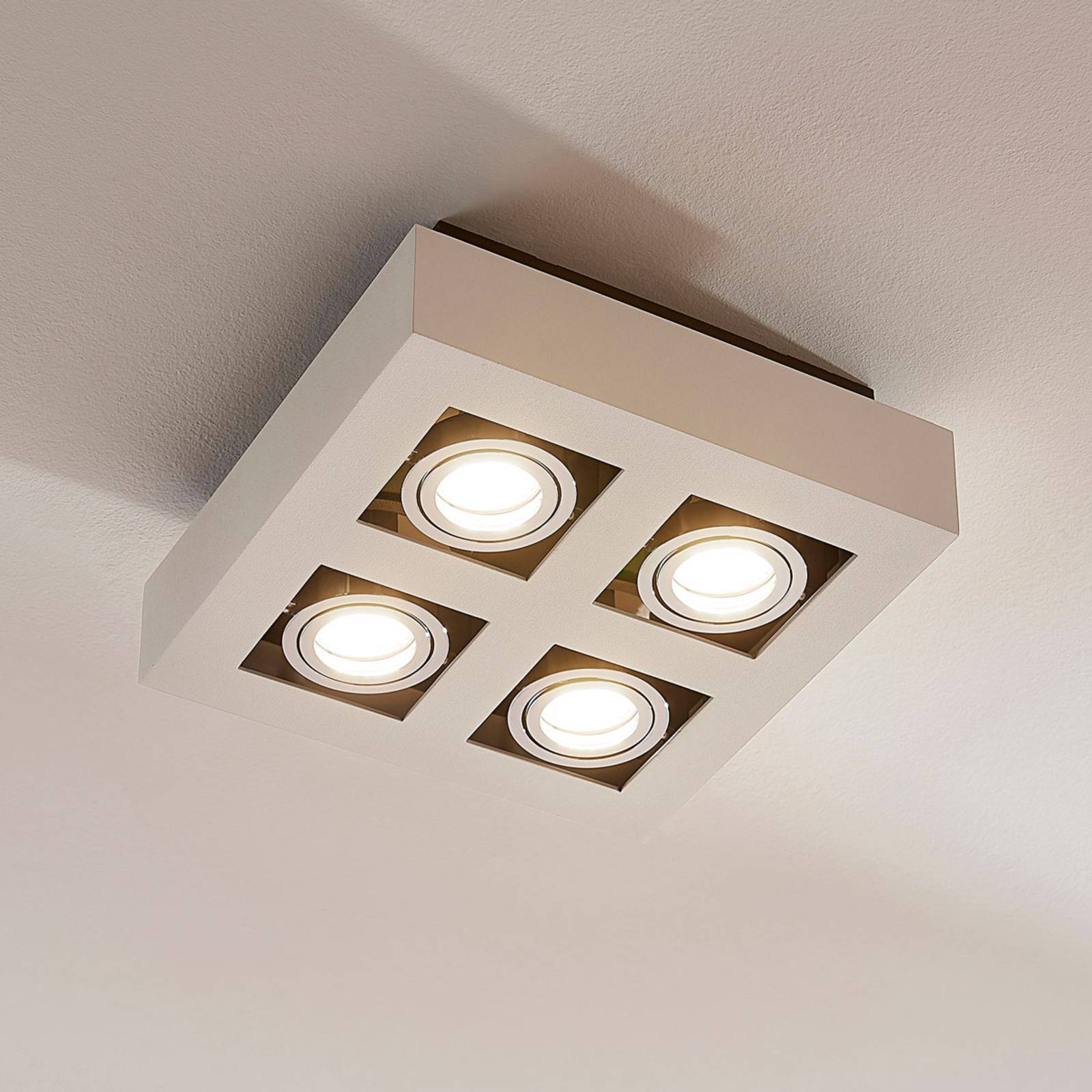 foto del prodotto arcchio faretto vince, 25 x 25 cm, a 4 luci, bianco cromatico, gu10