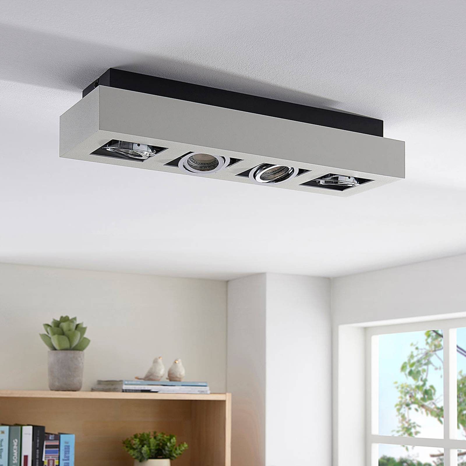 foto del prodotto arcchio faretto vince, 47 cm, a 4 luci, bianco cromo, gu10