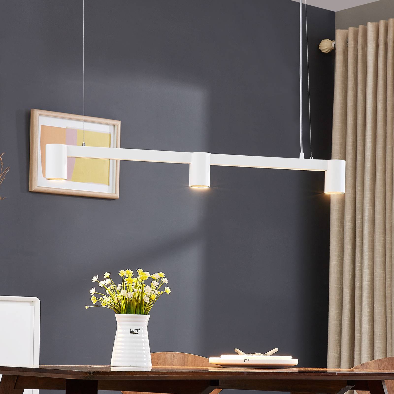 foto del prodotto arcchio lampada a sospensione brinja, bianco, 90 cm di lunghezza, a 3 luci, gu10