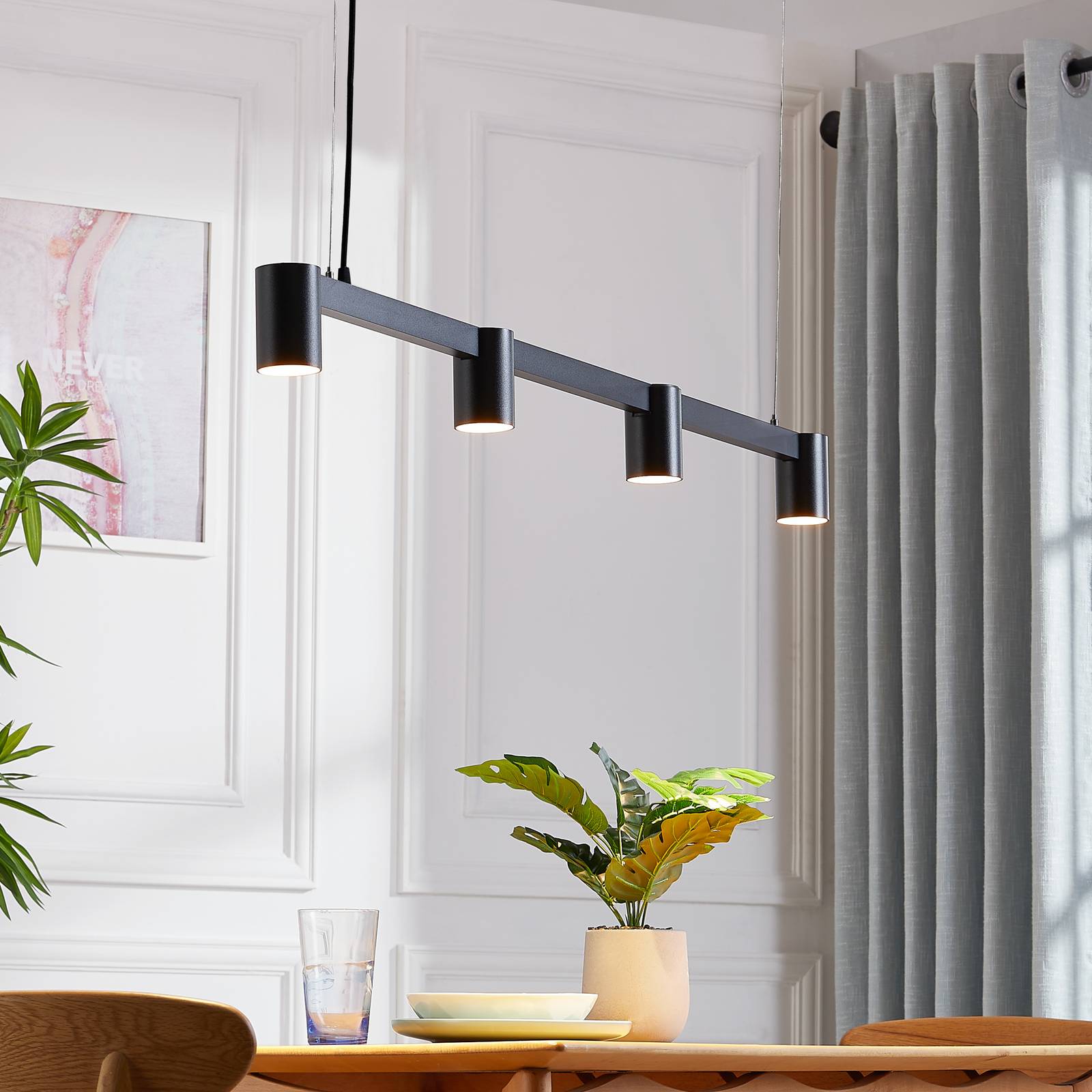 foto del prodotto arcchio lampada a sospensione brinja, nero, 120 cm, a 4 luci, gu10