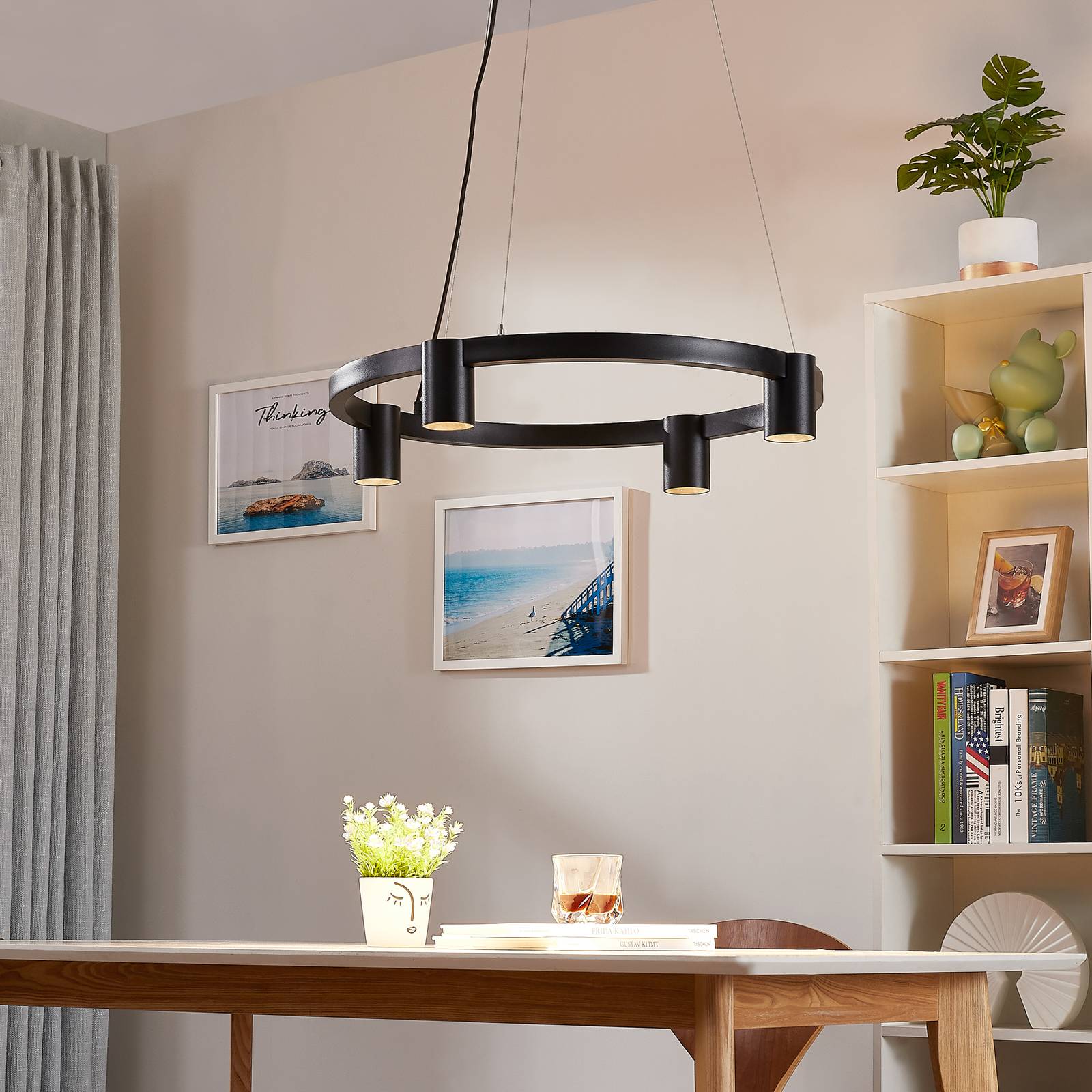 foto del prodotto arcchio lampada a sospensione brinja, nero, 64 cm, a 4 luci, gu10