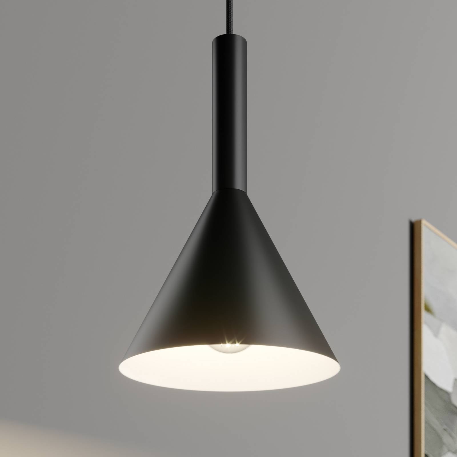 foto del prodotto arcchio lampada a sospensione tadej, bianco-nero, 19 cm, metallo, e27