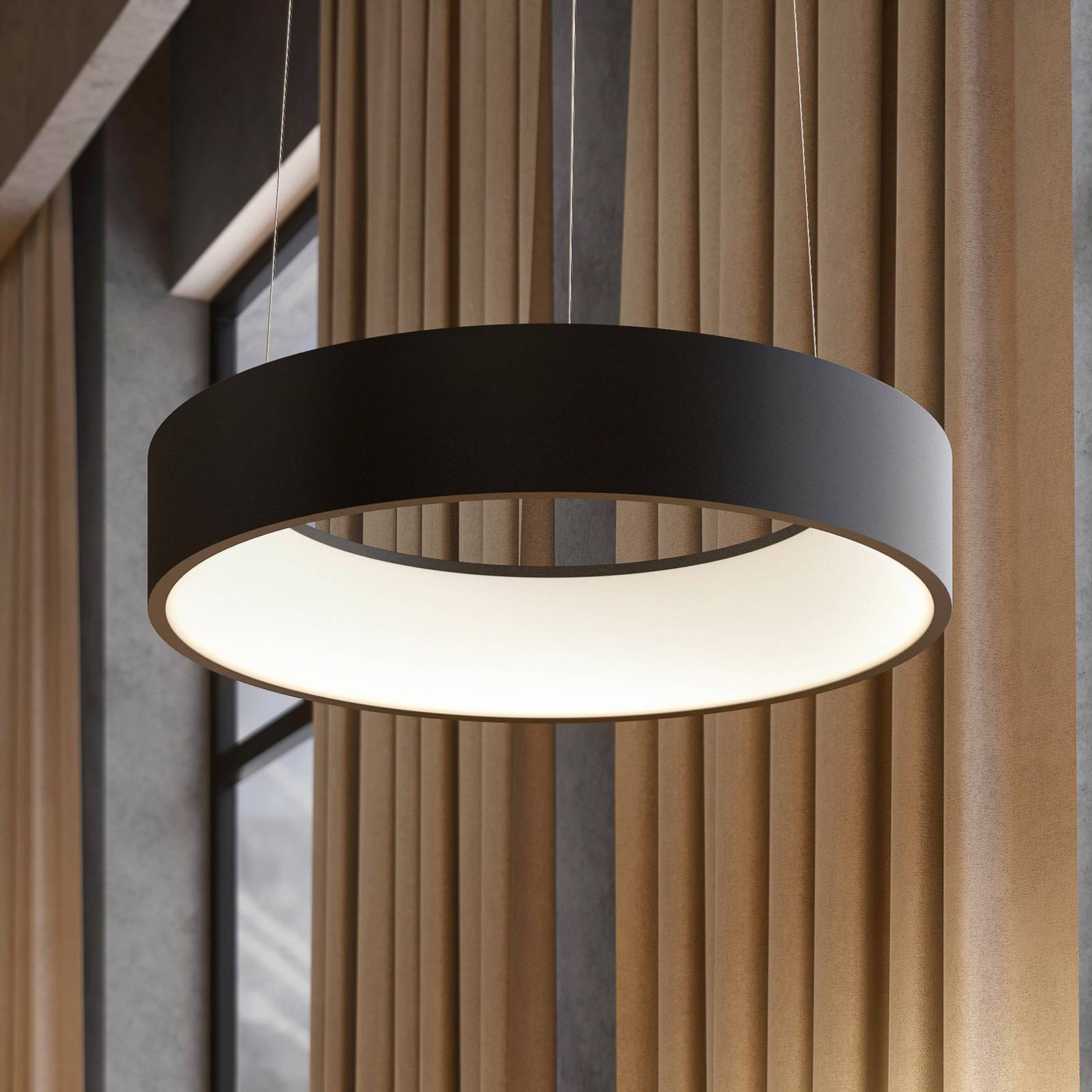 foto del prodotto arcchio lampada led a sospensione aleksi, 45 cm, nero, metallo, cct
