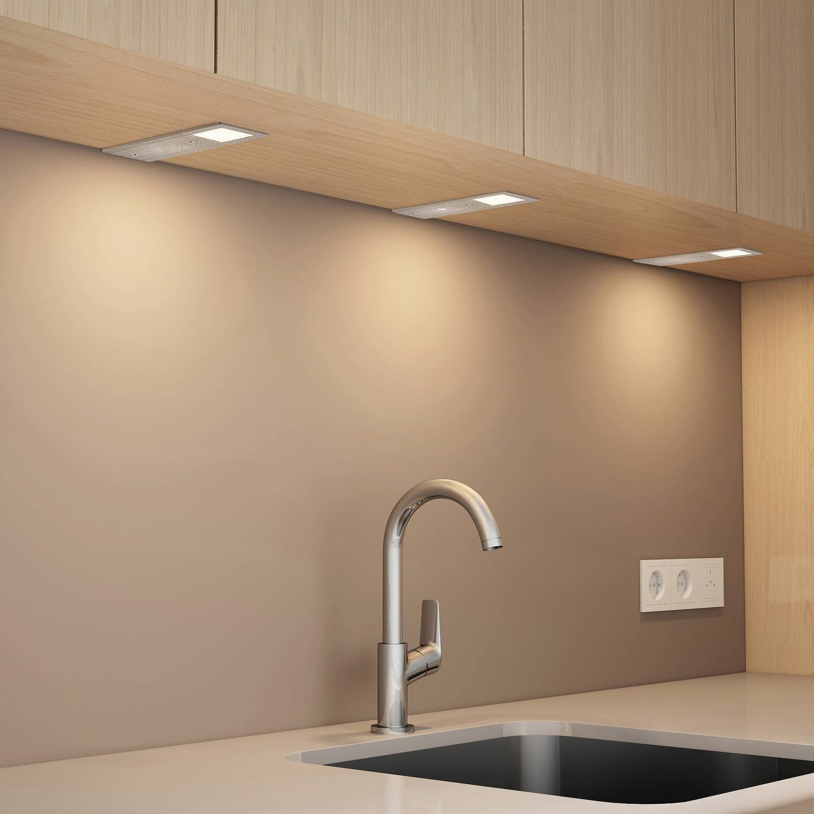 foto del prodotto arcchio lampade led per mobili nortra, set di 3, grigio, alluminio