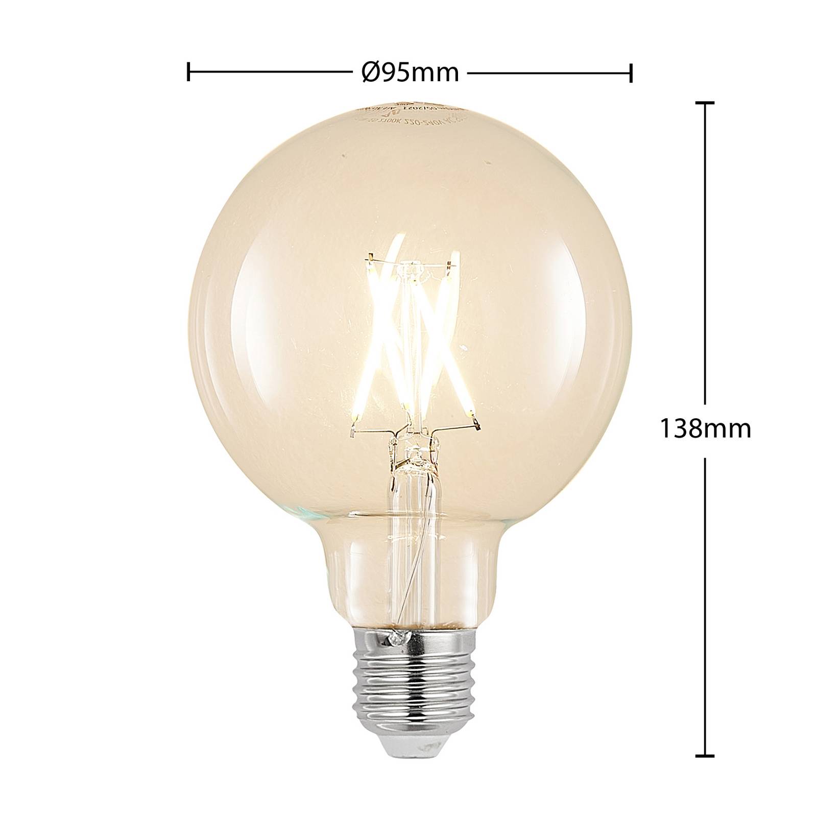 foto del prodotto arcchio lampadina led e27 4w 2.700k g95 globe, filamento, trasparente