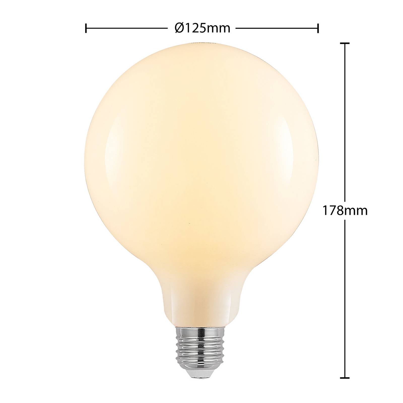 foto del prodotto arcchio lampadina led e27 8w 2.700k g125 globe, dimmerabile, opalina