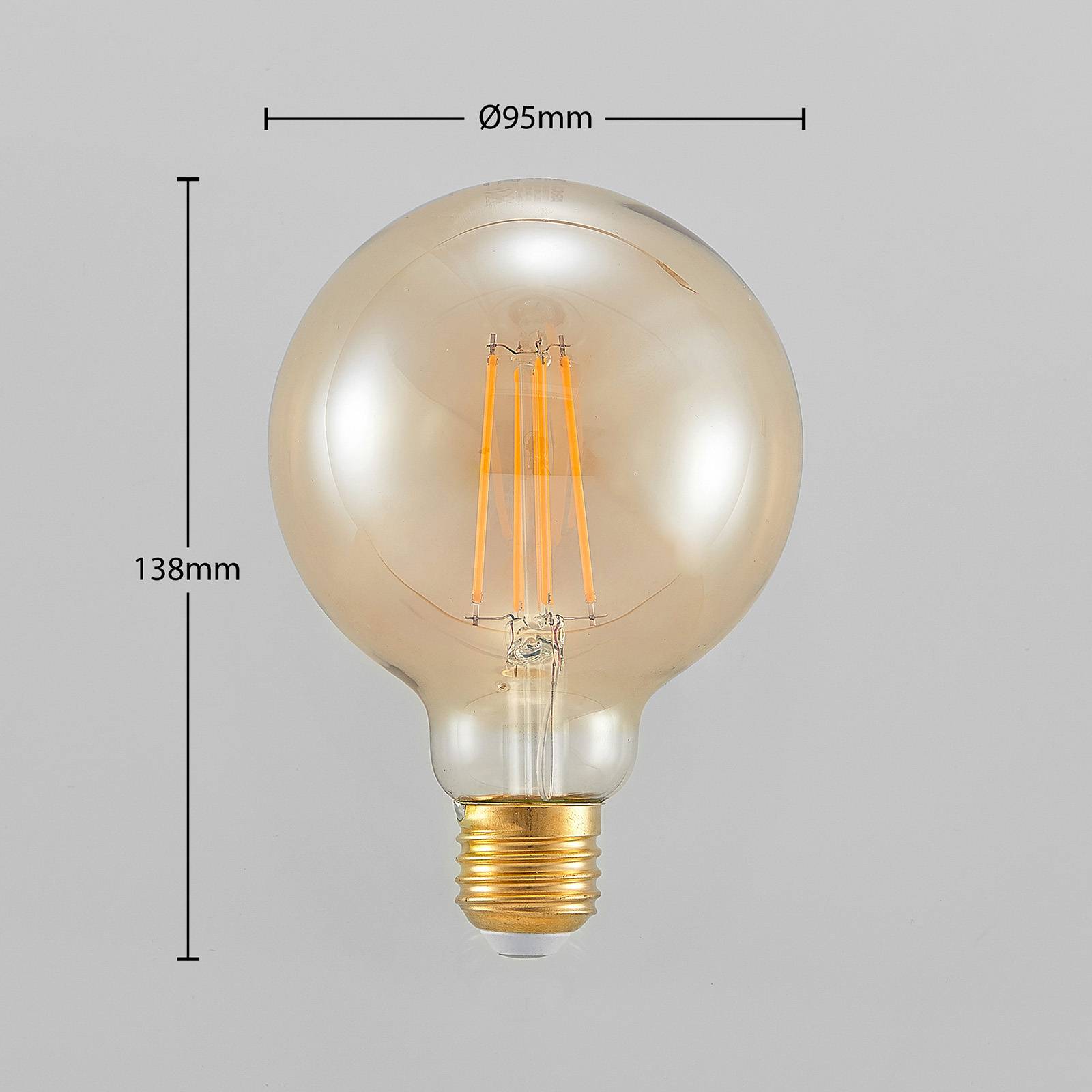 foto del prodotto arcchio lampadina led e27 g95 6,5w 2.500k ambra, dimming