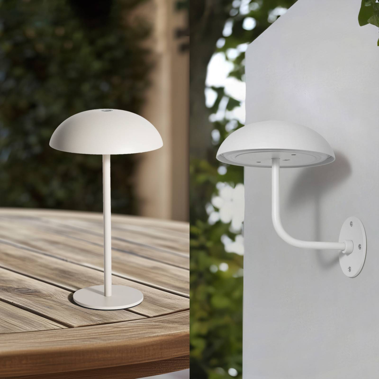 foto del prodotto arcchio led lampada da tavolo ricaricabile thenra, bianco, supporto a parete