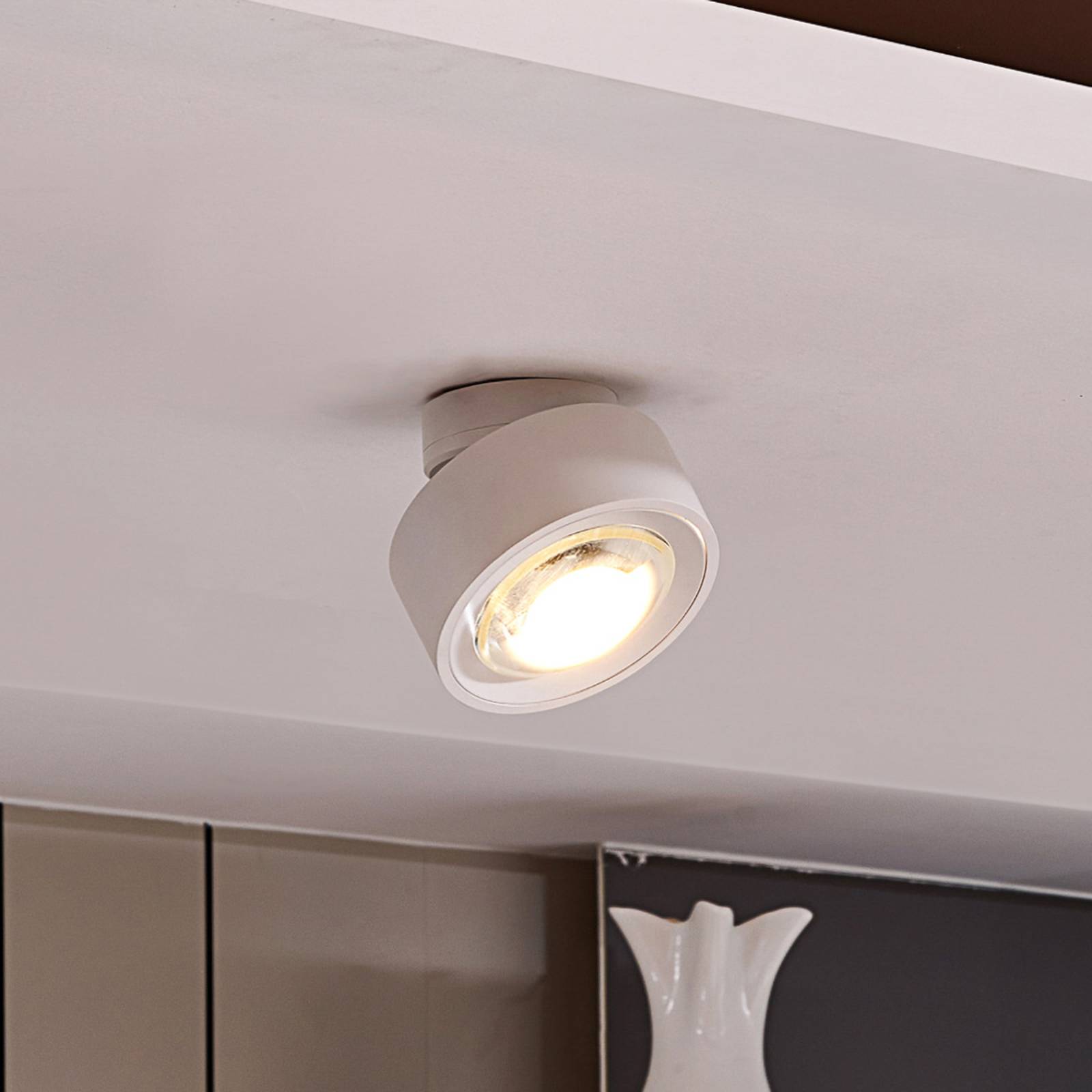 foto del prodotto arcchio plafoniera led rotari, a 1 luce, bianca, mobile