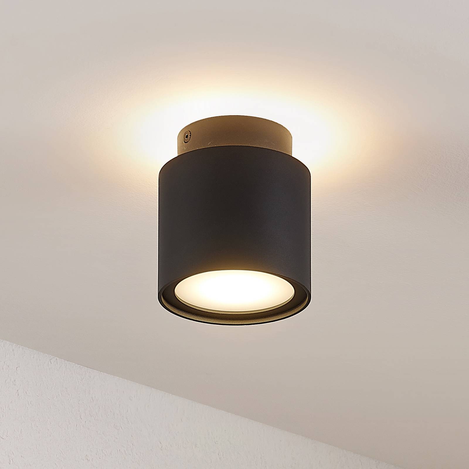 foto del prodotto arcchio plafoniera walisa, 10 cm, nera, diffusore, gu10